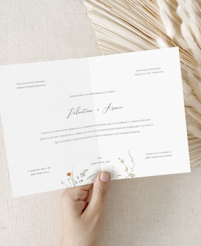 Faire-part de mariage diptyque d’été classique