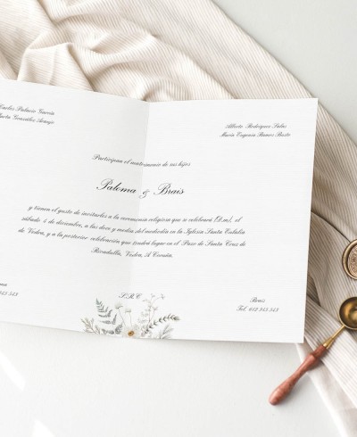 Faire-part de mariage diptyque d’hiver classique